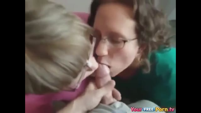 2 Geeky College Girl Share The Facial Cumshot