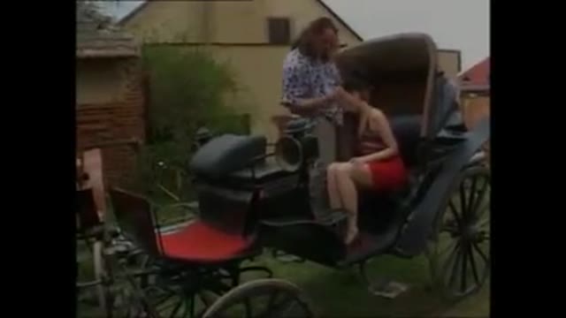 Girl Fucked Hard On The Carriage And In The Barn
