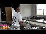 Black girl bounces on hard penis