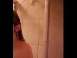 Showering teen girl recording for her boyfriend