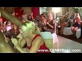 CFNM stripper sucked in public by wild babes