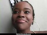 Natural cute black teen tries out gloryhole 4 part 5