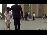 Hot petite babe disgraced and caned in public