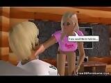 Tasty 3D cartoon blonde babe sucking on a cock