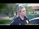 Femdom cops trio outdoor with black criminal