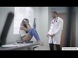 Crazy doctor try to fuck ebony beauty