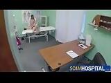Gorgeous blonde Uma gets fucked hard by the doctor in the examining table